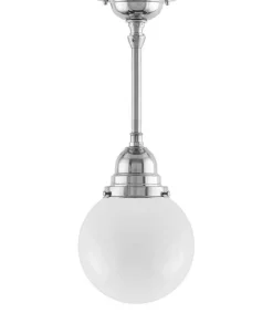 Karlskrona Lampfabrik Små Taklampor|Pendellampor|Taklampa - Byströmpendel 80 nickel, klotskärm