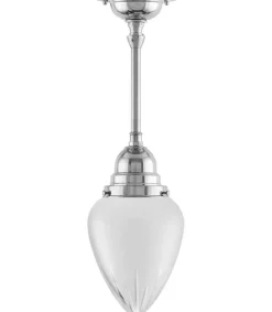 Karlskrona Lampfabrik Små Taklampor|Pendellampor|Taklampa - Byströmpendel 80 nickel, mattdroppe