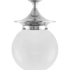 Karlskrona Lampfabrik Klotlampor - Tak|Taklampa - Dahlberg 100 nickel, opalvit klotskärm