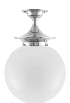Karlskrona Lampfabrik Klotlampor - Tak|Taklampa - Dahlberg 100 nickel, stor klotskärm