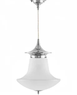 Karlskrona Lampfabrik Pendellampor|Taklampa - Dahlberg sladdpendel 100 nickel, klottrattskärm