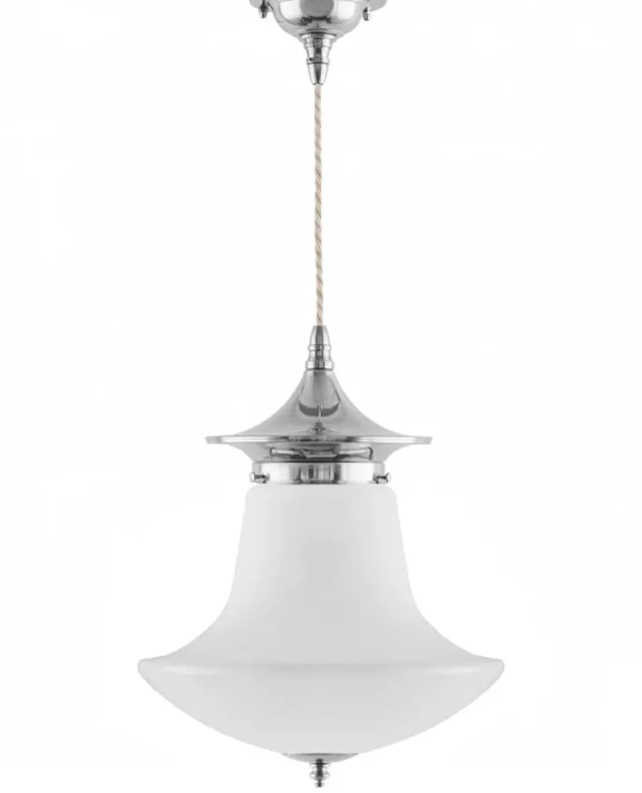 Karlskrona Lampfabrik Pendellampor|Taklampa - Dahlberg sladdpendel 100 nickel, klottrattskärm