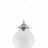 Karlskrona Lampfabrik Pendellampor|Klotlampor - Tak|Taklampa - Dahlberg sladdpendel 100 nickel, stor klotskärm