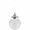 Karlskrona Lampfabrik Pendellampor|Taklampa - Dahlberg sladdpendel 100 nickel, mattglas droppe