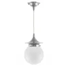 Karlskrona Lampfabrik Små Taklampor|Pendellampor|Taklampa - Dahlberg sladdpendel 80 nickel, klotskärm