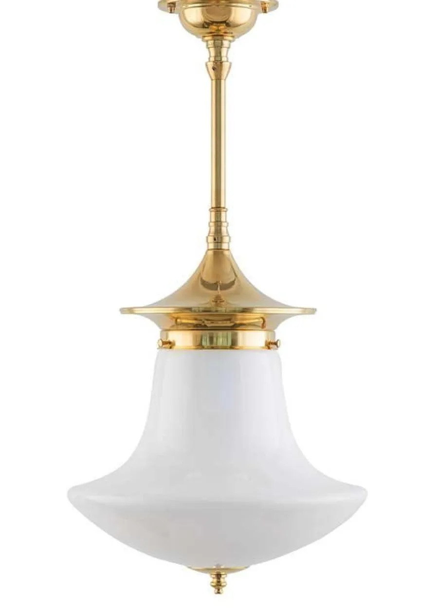 Karlskrona Lampfabrik Pendellampor|Taklampa - Dahlbergspendel 100 mässing, klottrattskärm