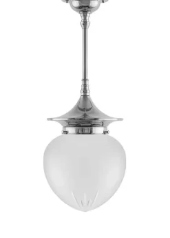 Karlskrona Lampfabrik Pendellampor|Taklampa - Dahlbergspendel 100 nickel, mattglas droppe