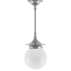 Karlskrona Lampfabrik Små Taklampor|Pendellampor|Taklampa - Dahlbergspendel 80 nickel, klotskärm