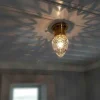 Karlskrona Lampfabrik Små Taklampor|Plafonder|Taklampa - Frödingplafond 80 mässing, droppe klarglas