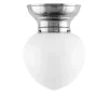 Karlskrona Lampfabrik Plafonder|Taklampa - Frödingplafond 100 nickel, vit droppe