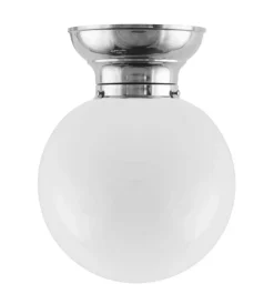 Karlskrona Lampfabrik Plafonder|Klotlampor - Tak|Taklampa - Frödingplafond 100 nickel, stor klotskärm