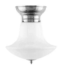 Karlskrona Lampfabrik Plafonder|Taklampa - Frödingplafond 100 nickel, klottrattskärm