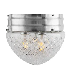 Karlskrona Lampfabrik Stora Taklampor|Plafonder|Taklampa - Heidenstamplafond 200 nickel, klarglas
