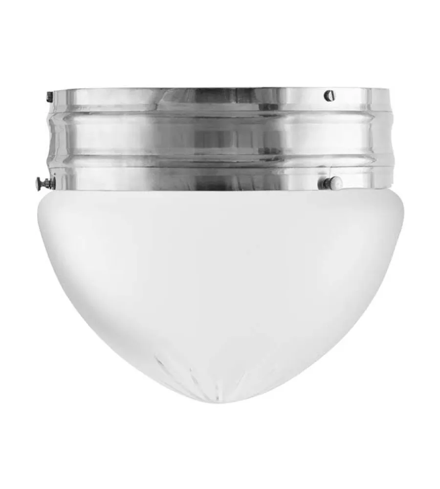 Karlskrona Lampfabrik Stora Taklampor|Plafonder|Taklampa - Heidenstamplafond 200 nickel, mattglas