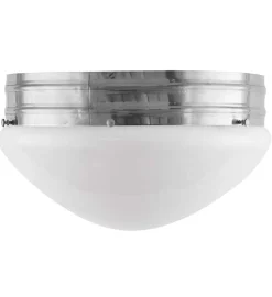 Karlskrona Lampfabrik Stora Taklampor|Plafonder|Taklampa - Heidenstamplafond 300 nickel, opalvit