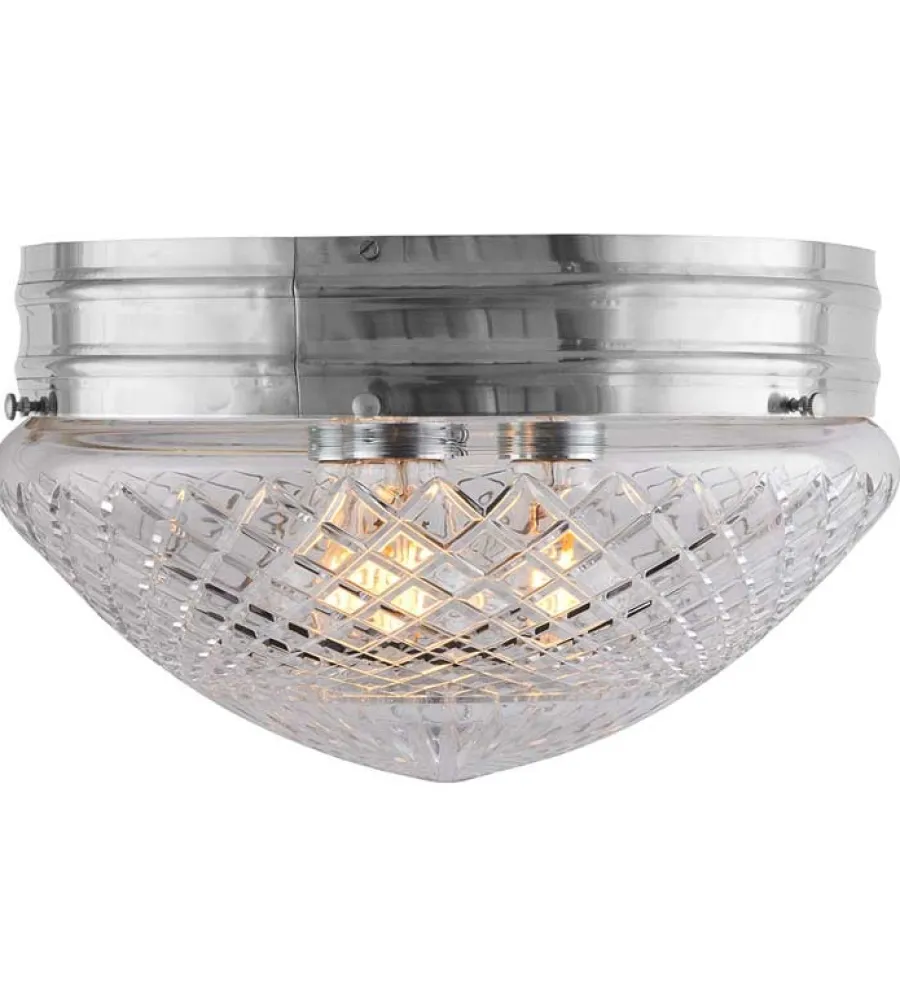 Karlskrona Lampfabrik Stora Taklampor|Plafonder|Taklampa - Heidenstamplafond 300 nickel, klarglas