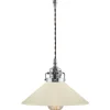 Karlskrona Lampfabrik Skomakarlampor|Taklampa - Skomakarsladd nickel med benvit skärm 25 cm