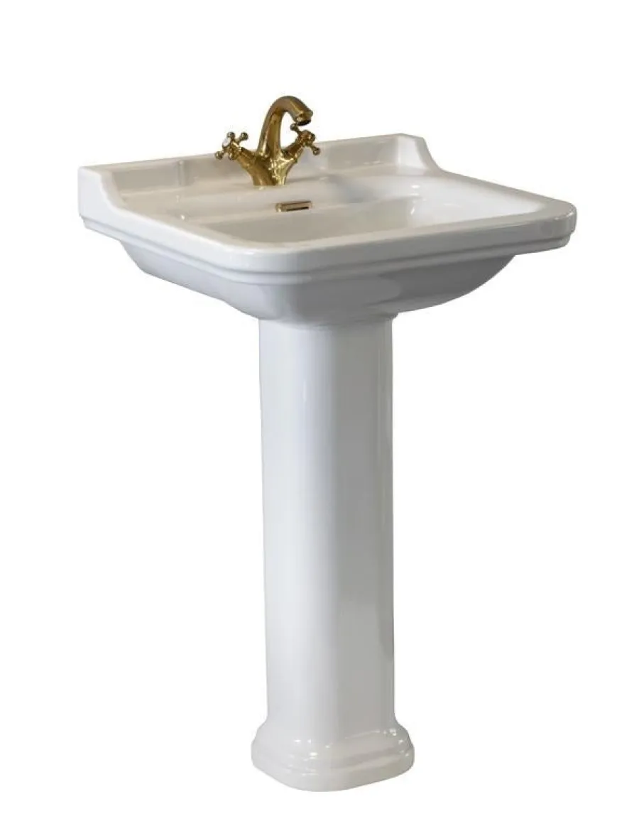 KERASAN S.R.L. Tvättställ Med Pelare|Tvättställ|Tvättställ Art Deco - 60 cm, piedestal