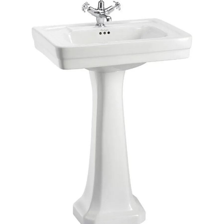 Badex AB Tvättställ Med Pelare|Tvättställ|Tvättställ - Burlington Clean 58 cm med piedestal