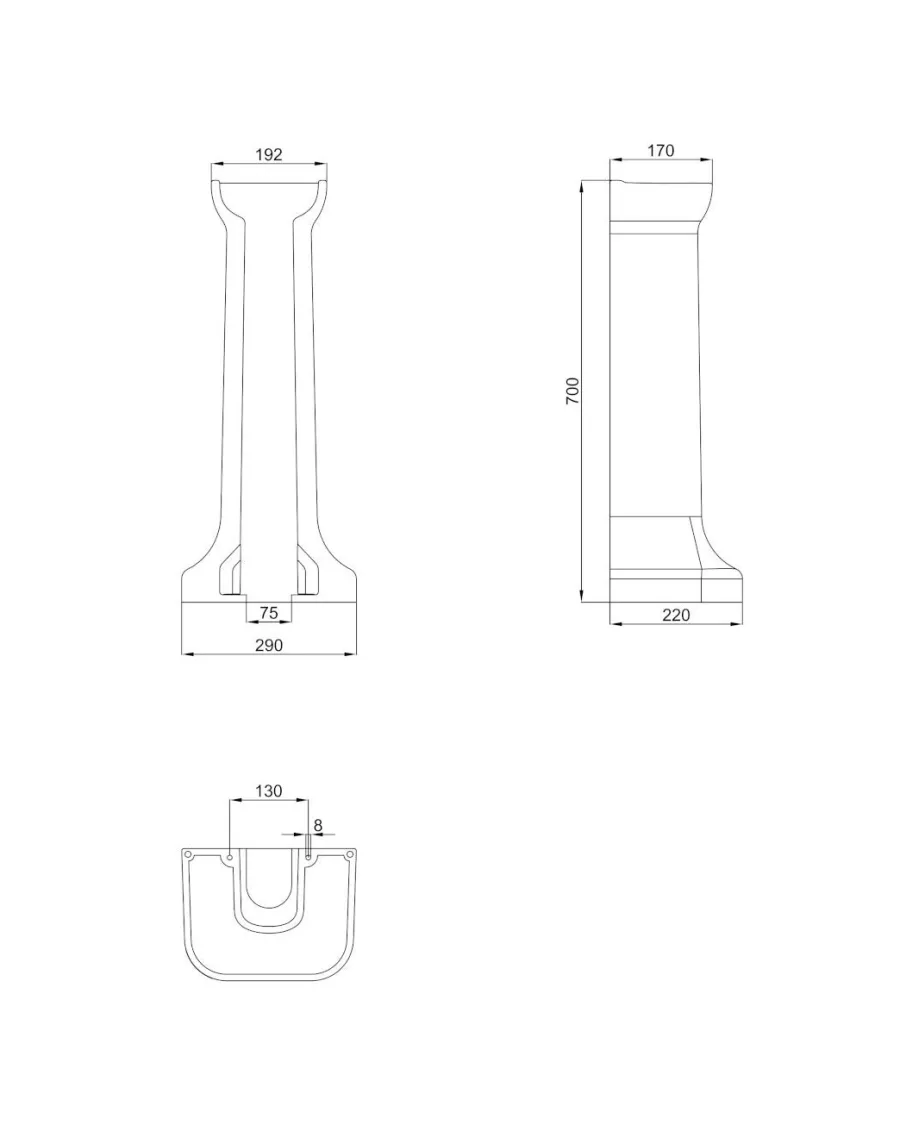 Badex AB Tvättställ Med Pelare|Tvättställ|Tvättställ - Guild 85 cm, piedestal