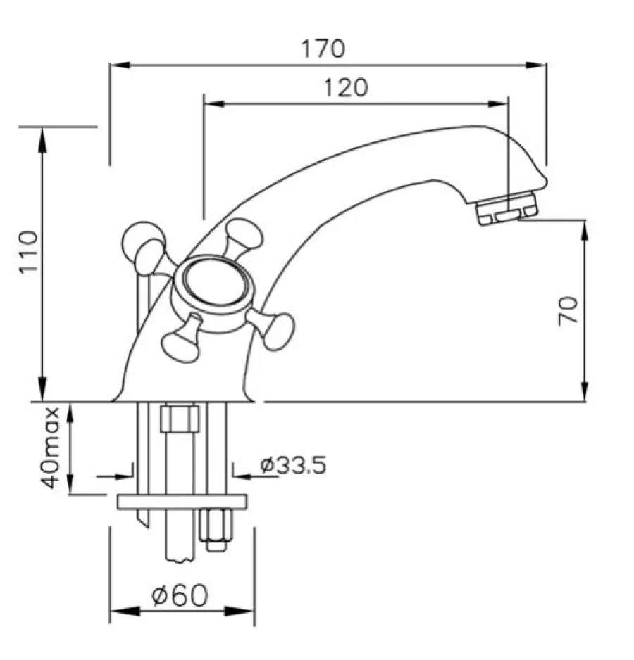 Gaboli Fratelli Rubinetteria Tvättställ|Tvättställsblandare I Brons|Tvättställsblandare - Kensington brons