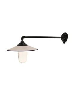 Kulturjern AB Stallampor & Gårdslampor|Stallampa & Gårdslampa|Utomhuslampa - Stallampa 90° rak koppling, vit skärm
