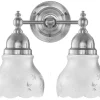 Karlskrona Lampfabrik Vägglampor I Nickel|Vägglampor Med Två Armar|Vägglampa - Bergman nickel, slipat mattglas