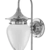 Karlskrona Lampfabrik Vägglampor I Nickel|Vägglampor Med Glaskupa|Vägglampa - Fryxell nickel, slipat mattglas