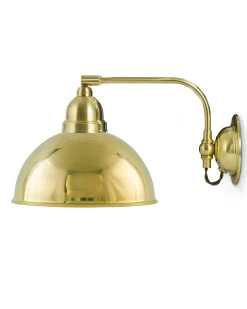 Karlskrona Lampfabrik Vägglampor I Mässing|Vägglampa - Gripenberg mässingsskärm, brun