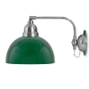 Karlskrona Lampfabrik Vägglampor I Nickel|Vägglampor Med Glaskupa|Vägglampa - Gripenberg nickel, grön halvsfär, vit