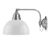 Karlskrona Lampfabrik Vägglampor I Nickel|Vägglampor Med Glaskupa|Vägglampa - Gripenberg nickel, opalvit halvsfär, vit