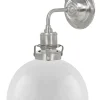 Karlskrona Lampfabrik Vägglampor I Nickel|Vägglampor Med Glaskupa|Vägglampa - Lillienstedt nickel, opalvit halvsfär