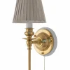 Karlskrona Lampfabrik Vägglampor I Mässing|Vägglampor Med Tygskärm|Vägglampa - Ribbing mässing, beige skärm