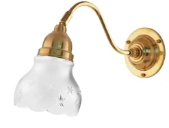 Karlskrona Lampfabrik Vägglampor Med Glaskupa|Vägglampor I Mässing|Vägglampa - Runeberg mässing, slipat mattglas