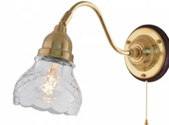 Karlskrona Lampfabrik Vägglampor Med Glaskupa|Vägglampor I Mässing|Vägglampa - Runeberg mässing, slipat klarglas