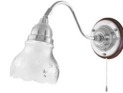 Karlskrona Lampfabrik Vägglampor I Nickel|Vägglampor Med Glaskupa|Vägglampa - Runeberg nickel, slipat mattglas