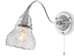 Karlskrona Lampfabrik Vägglampor I Nickel|Vägglampor Med Glaskupa|Vägglampa - Runeberg nickel, slipat klarglas