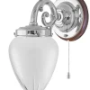 Karlskrona Lampfabrik Vägglampor I Nickel|Vägglampor Med Glaskupa|Vägglampa - Topelius nickel, slipat mattglas