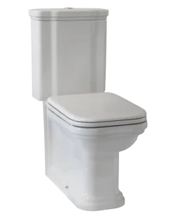 KERASAN S.R.L. Golvstående Toaletter|WC - Art Deco golvstående toalett med spolknapp & sits - Krom