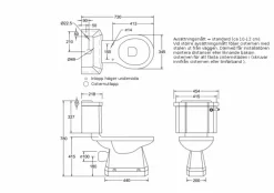 Badex AB Golvstående Toaletter|WC - Burlington golvstående toalett, smal cistern & sits, gulddetaljer