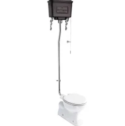 Badex AB Högspolande Toaletter|WC - Burlington högspolande toalett, svart metallcistern & sits