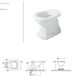 KERASAN S.R.L. Högspolande Toaletter|WC - Camden högspolande toalett brons, väggcistern & sits