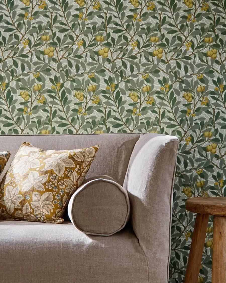 Sanderson Design Group Brands Ltd Mönstrade Tapeter|Blommiga Tapeter|William Morris & Co. Tapet - Arbutus Green/Terracotta