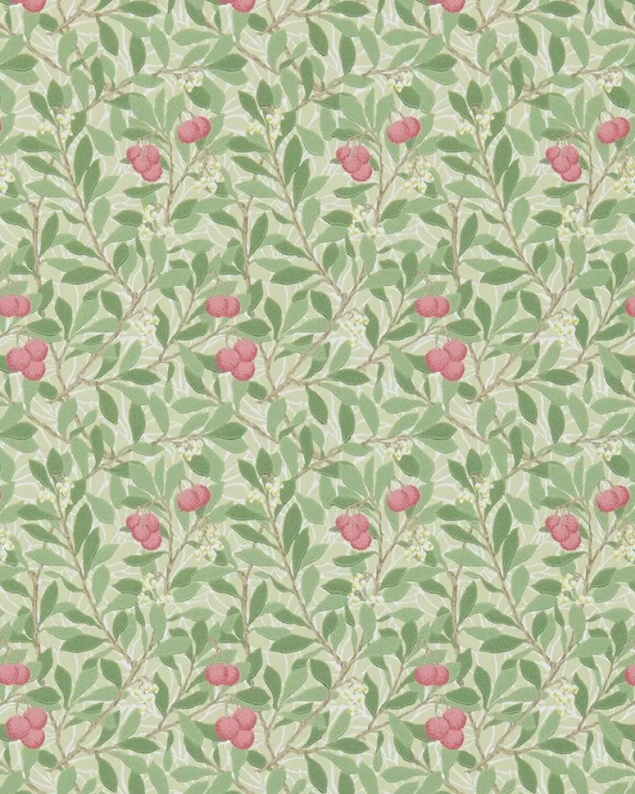 Sanderson Design Group Brands Ltd Mönstrade Tapeter|Blommiga Tapeter|William Morris & Co. Tapet - Arbutus Olive/Pink
