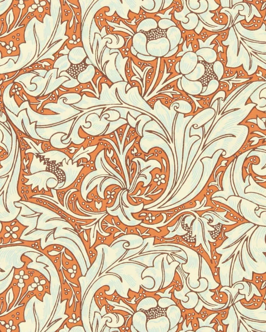 Sanderson Design Group Brands Ltd Mönstrade Tapeter|William Morris & Co - Tapeter|William Morris & Co. Tapet - Bachelor´s Button Burnt Orange/Sky