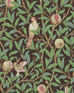 Sanderson Design Group Brands Ltd Mönstrade Tapeter|Blommiga Tapeter|William Morris & Co. Tapet - Bird & Pomegranate Charcoal/Sage
