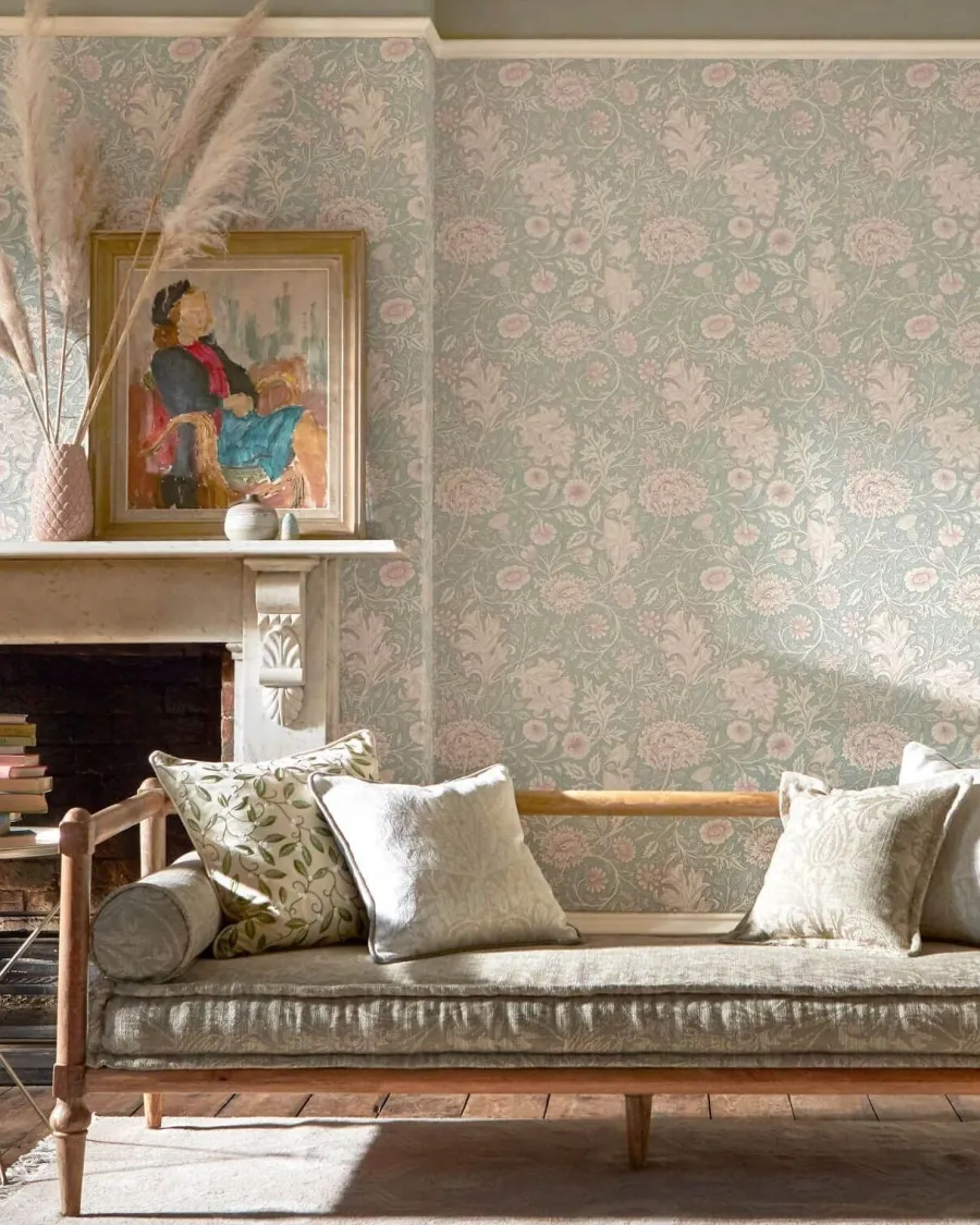 Sanderson Design Group Brands Ltd Mönstrade Tapeter|Blommiga Tapeter|William Morris & Co. Tapet - Double Bough pewter