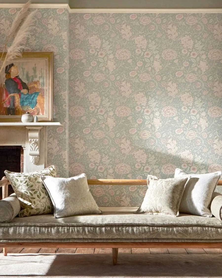 Sanderson Design Group Brands Ltd Mönstrade Tapeter|Blommiga Tapeter|William Morris & Co. Tapet - Double Bough teal rose