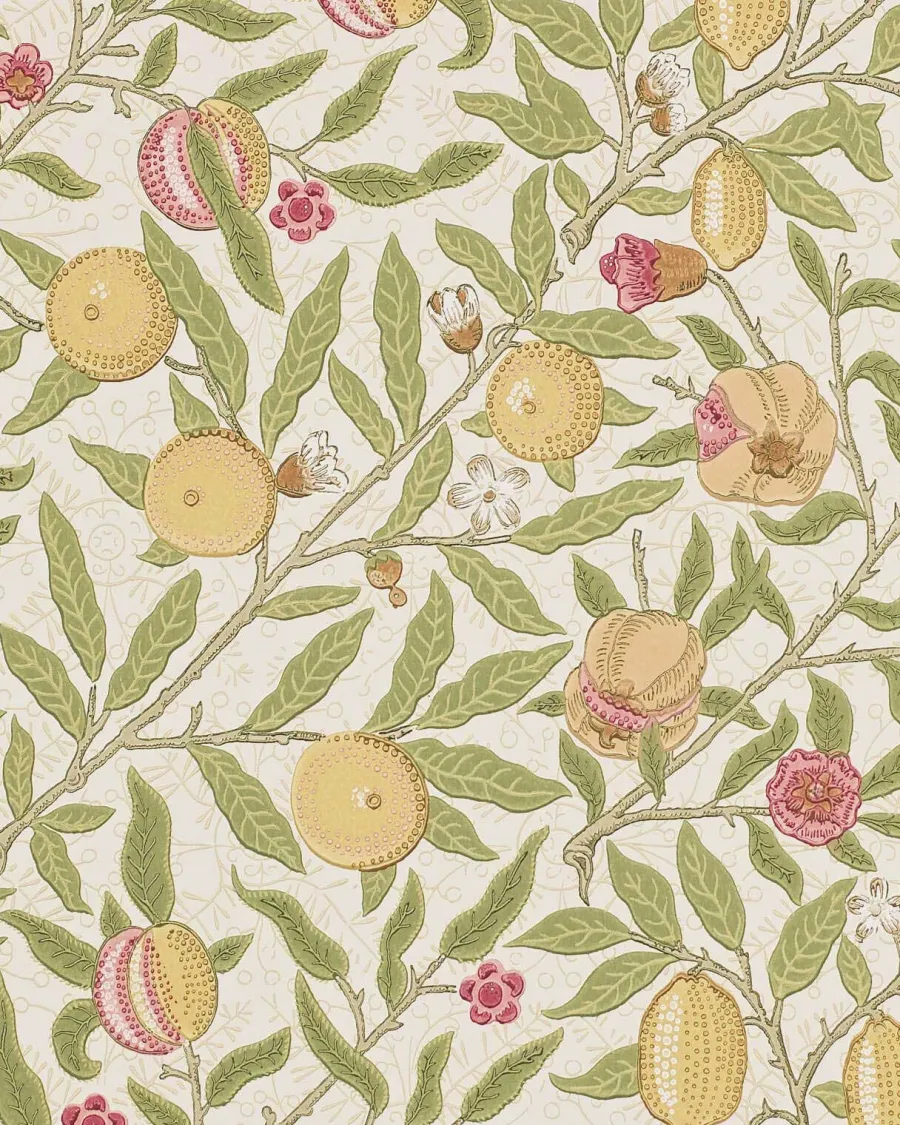 Sanderson Design Group Brands Ltd Mönstrade Tapeter|Blommiga Tapeter|William Morris & Co. Tapet - Fruit Limestone/Artichoke
