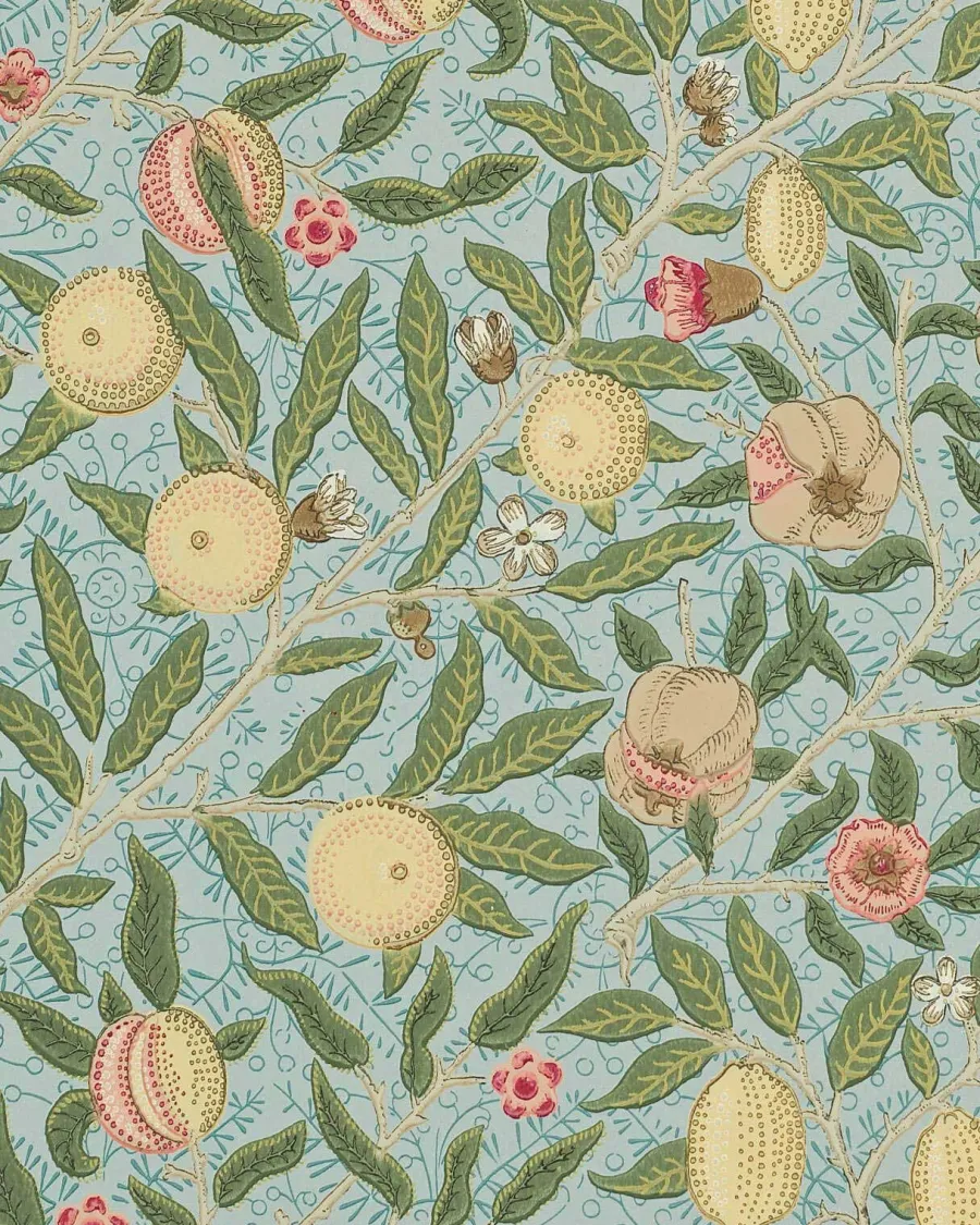 Sanderson Design Group Brands Ltd Mönstrade Tapeter|Blommiga Tapeter|William Morris & Co. Tapet - Fruit Slate/Thyme